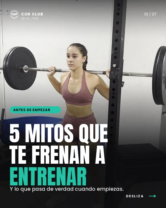 Publicación de Instagram de COR Club: 5 mitos que te frenan a entrenar